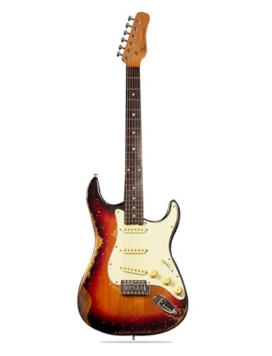 KGD Relic Electric Guitar,Roasted Maple Neck and Rosewood fingerboard,Bone Nut,6