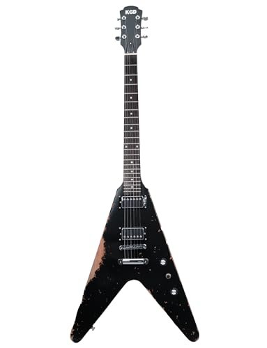 KGD Relic V Electric Guitar,Mahogany Body and Neck,Rosewood Fingerboard,Bone Nut,6