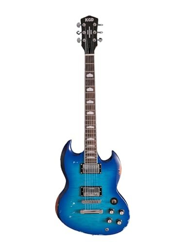 KGD Relic SG Sunburst Guitar,Mahogany Body and Neck,Rosewood Fingerboard,Bone Nut,6