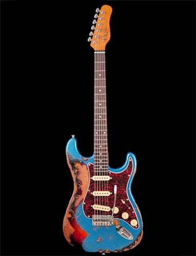 KGD Relic Electric Guitar,Roasted Maple Neck and Rosewood fingerboard,Bone Nut,6